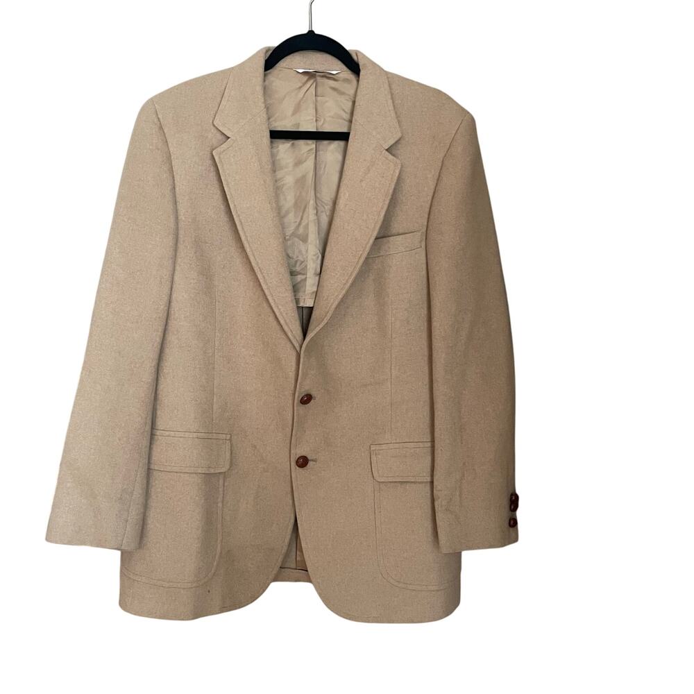 Vintage Barrister Wallachs Camel Hair Blazer Mens Tan Sport Coat Jacket